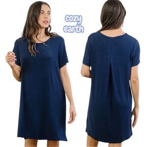 Cozy Earth Bamboo Rib Knit Boyfriend Sleep Dress Women’s Large PLEASE READ*